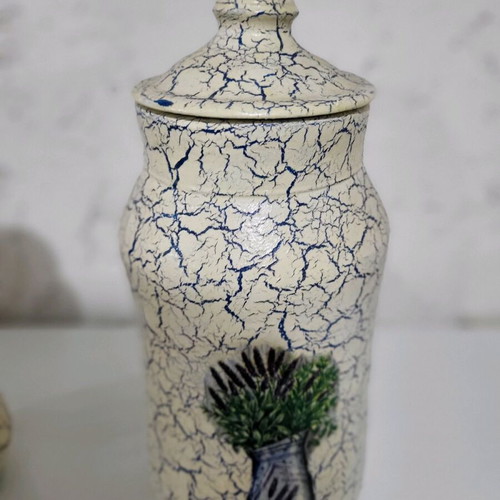 Handmade vase with decoupage method new