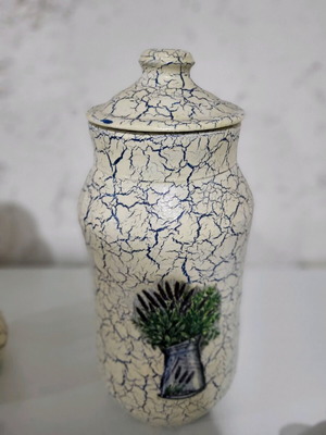Handmade vase with decoupage method new