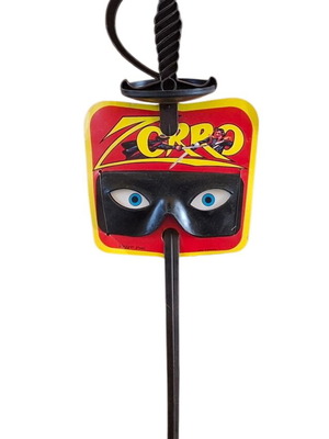 Vintage Plaggon Plast Zorro Mask and Plastic Sword new