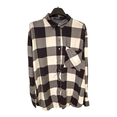 Alcott Checked Viscose Shirt Small Like New, Black and White