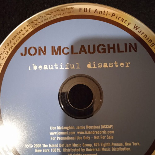 Jon McLaughlin Beautiful Disaster single used