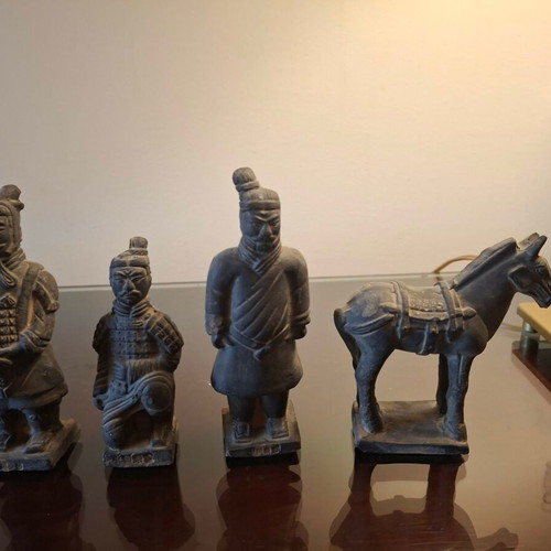 Terracotta Army replica collection, 4 ceramic statues from China