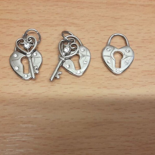 Pendant locks for jewelry, set of 3, new
