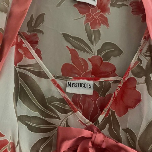 Mystico nightdress and robe set like new, white and pink, size S