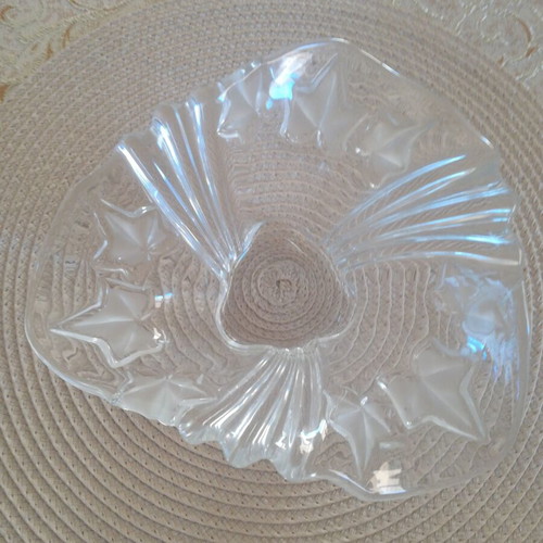 Crystal bowl with embossed designs new