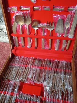 Vintage Thai Cutlery Set complete, new, 144 pieces