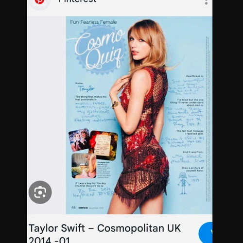 Taylor Swift poster 2014 Cosmopolitan like new, A4 size