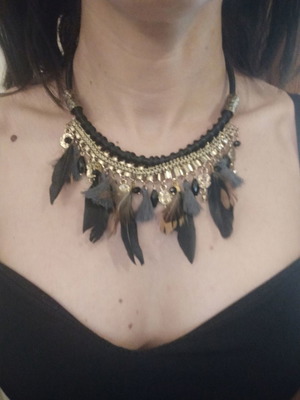 Necklace with feathers