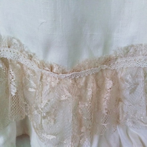 Linen dress ecru new with lace Bill Cost