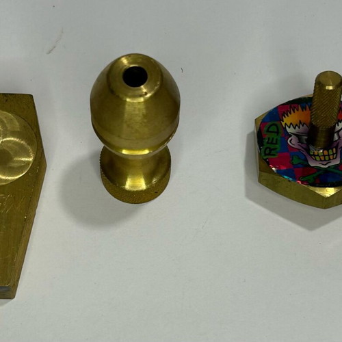 Pack of 3 used brass POG caps, Slammer, Milk Cap