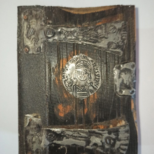 Wooden vintage notebook handmade from pine