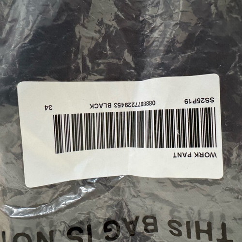 Supreme New York Work Pant new, size 34, black