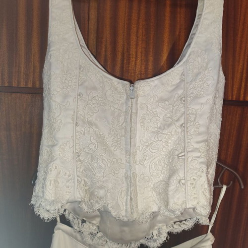 Handmade wedding dress like new, romantic, size S/M, cotton-silk
