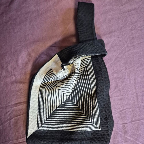 White-Black Knit Bag New, Handheld