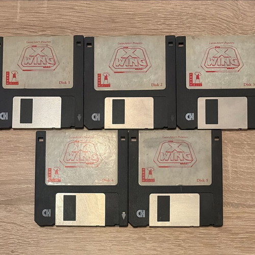 Star Wars X-Wing PC floppy disks set of 5, used