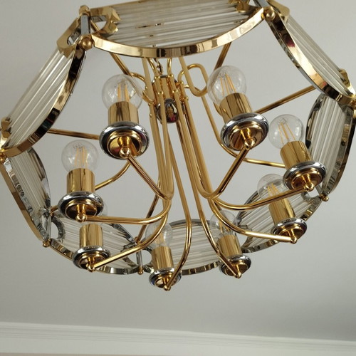 Ceiling light like new, 60×60 cm diameter, 8 E27 sockets