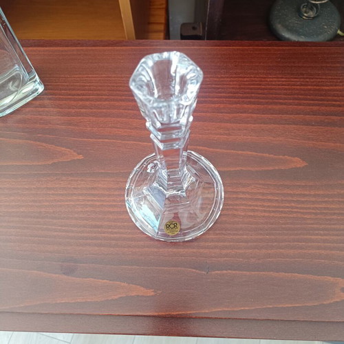 RCR Cristallo Crystal Candlestick used, 24% PbO Italian design