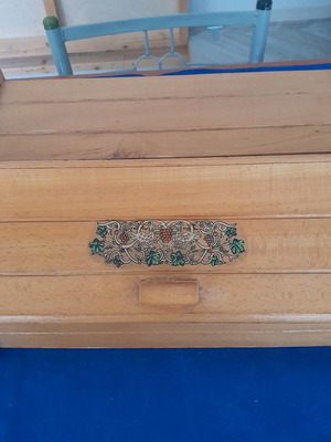 Wooden bread box used, vintage