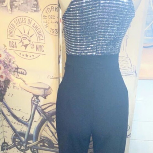 Jumpsuit like new, black, fits S-M