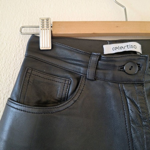Celestino leather pants like new, black, high waist