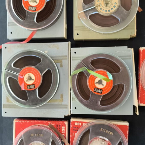 Vintage audio reels pack of 7 used, BASF and Hitachi