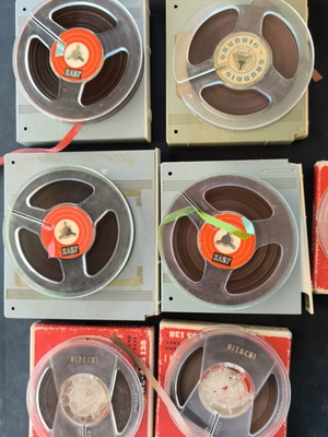 Vintage μπομπίνες ήχου μεταχειρισμένες, πακέτο 7, BASF και Hitachi