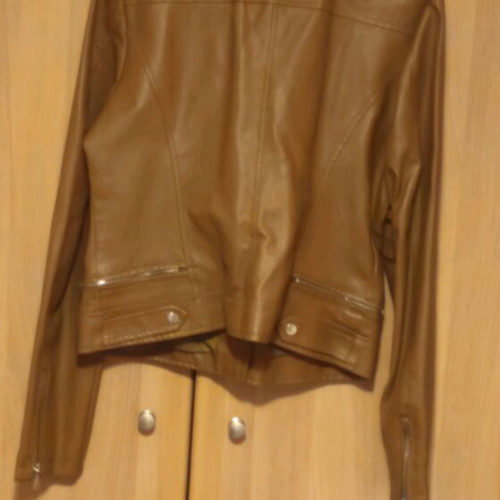 Women's leather jacket like new, brown, size L-XL