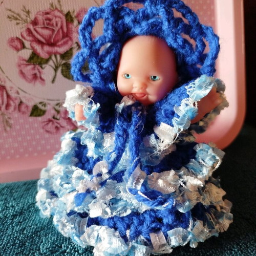 Doll with Handmade Dress and Hat New