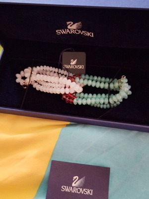 Swarovski bracelet new, white and turquoise
