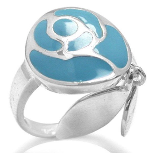 Fashion 925 silver ring with blue enamel new