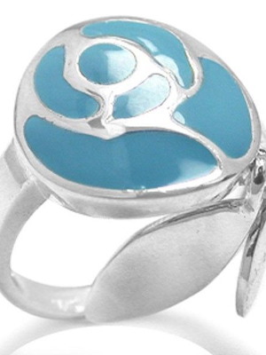 Fashion 925 silver ring with blue enamel new