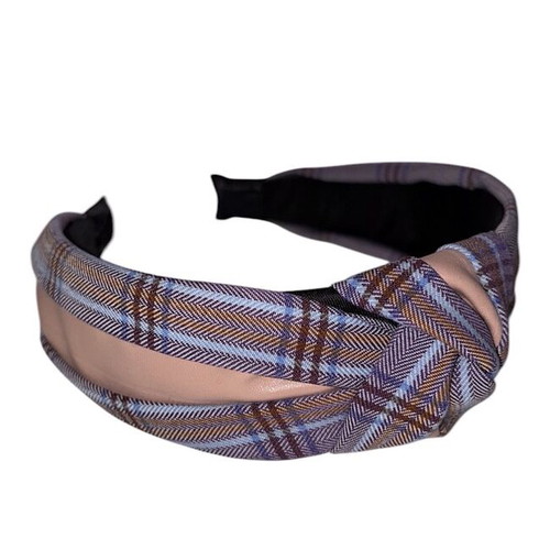 Wide women's headband with purple leatherette new