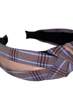 Wide women's headband with purple leatherette new