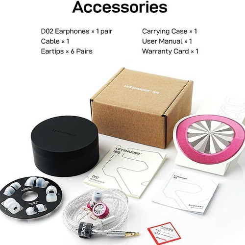 Letshuoer D02 Hi-Fi Type-C in-Ear Monitors new, berry