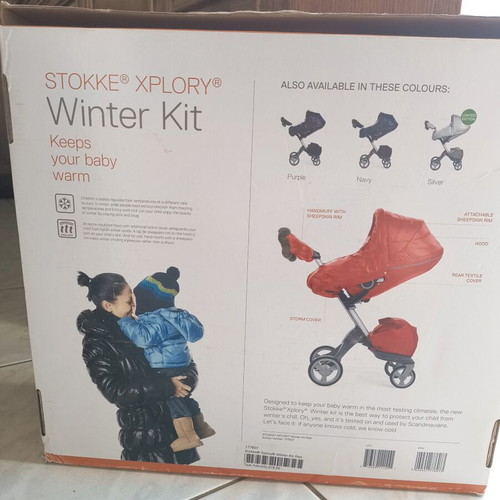 Stokke Xplory winter kit for stroller, red with fur
