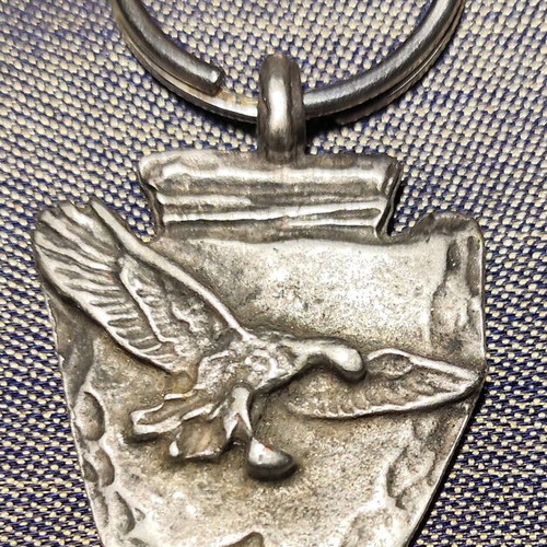 Vintage keychain used, silver