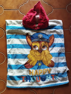 Paw Patrol towel poncho used for ages 2-4