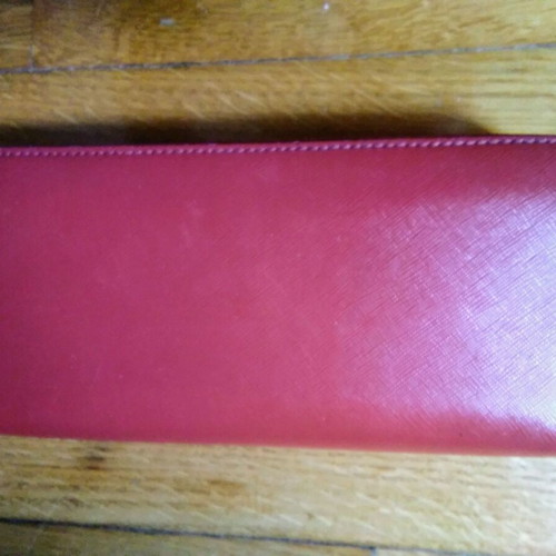 Trussardi Jeans large red leather wallet like new