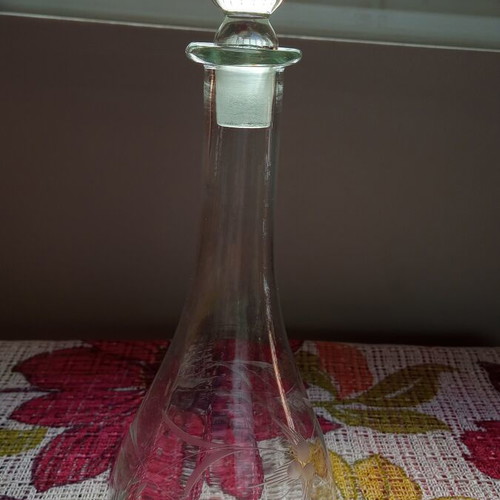 Two glass decanters