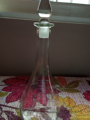 Two glass decanters