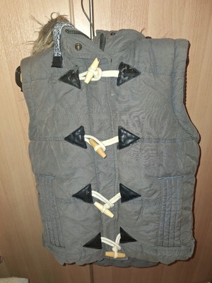 SuperDry αμανικό μπουφάν μεταχειρισμένο, γκρι, μέγεθος Medium με γούνα
