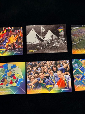 21st World Scout Jamboree Postcard Set like new, 6 pcs