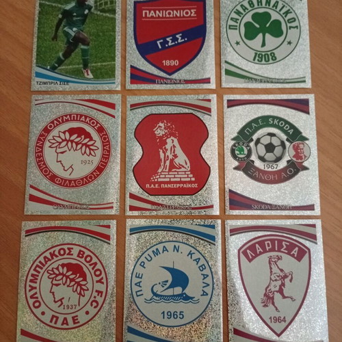 Panini Super League 2011 silver football stickers, set of 9