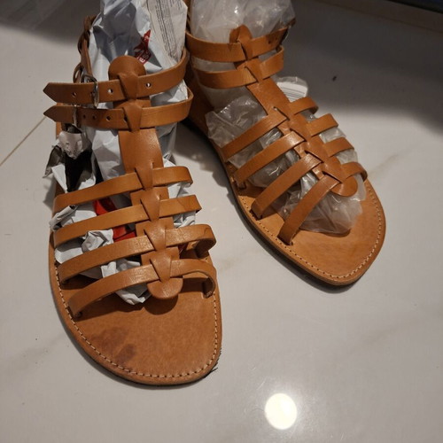 Ges Sandals handmade men's leather brown size 48, like new