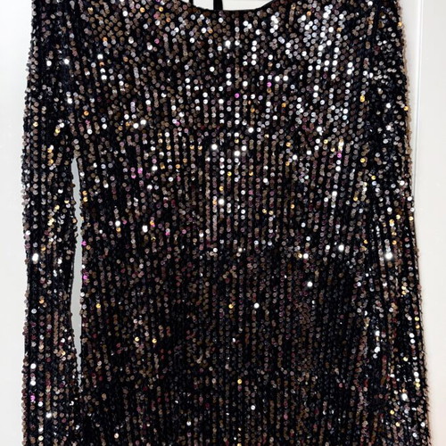 pull and bear sequin dress Pull&Bear Black sequin dress in black