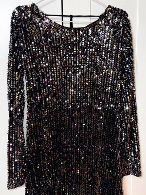 Pull & Bear evening dress with silver black sequins like new size M