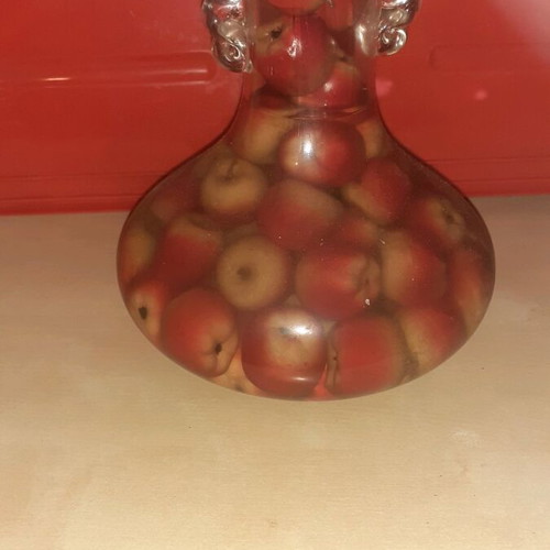 Rustic Decorative Vase with Wild Small Apples used