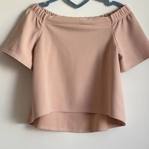 Missi London Bardot Off Shoulder Top blush pink S/M like new