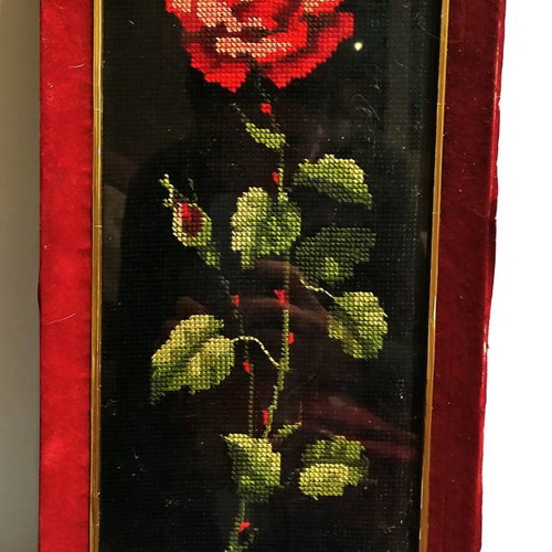 Handmade embroidery rose 45×20