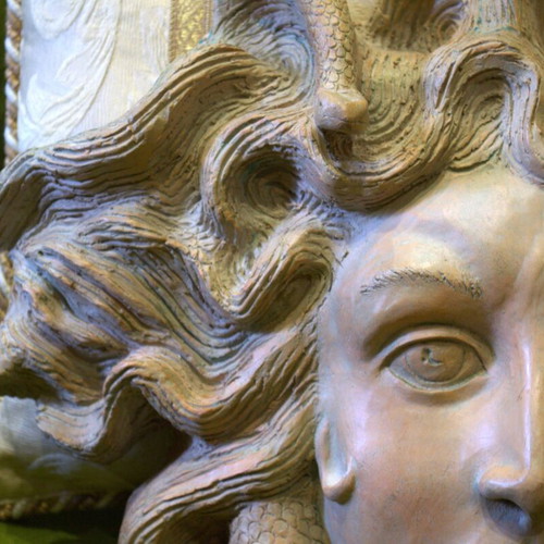 Medusa Gorgon Wall Sculpture handcrafted, large, like new ceramic art
